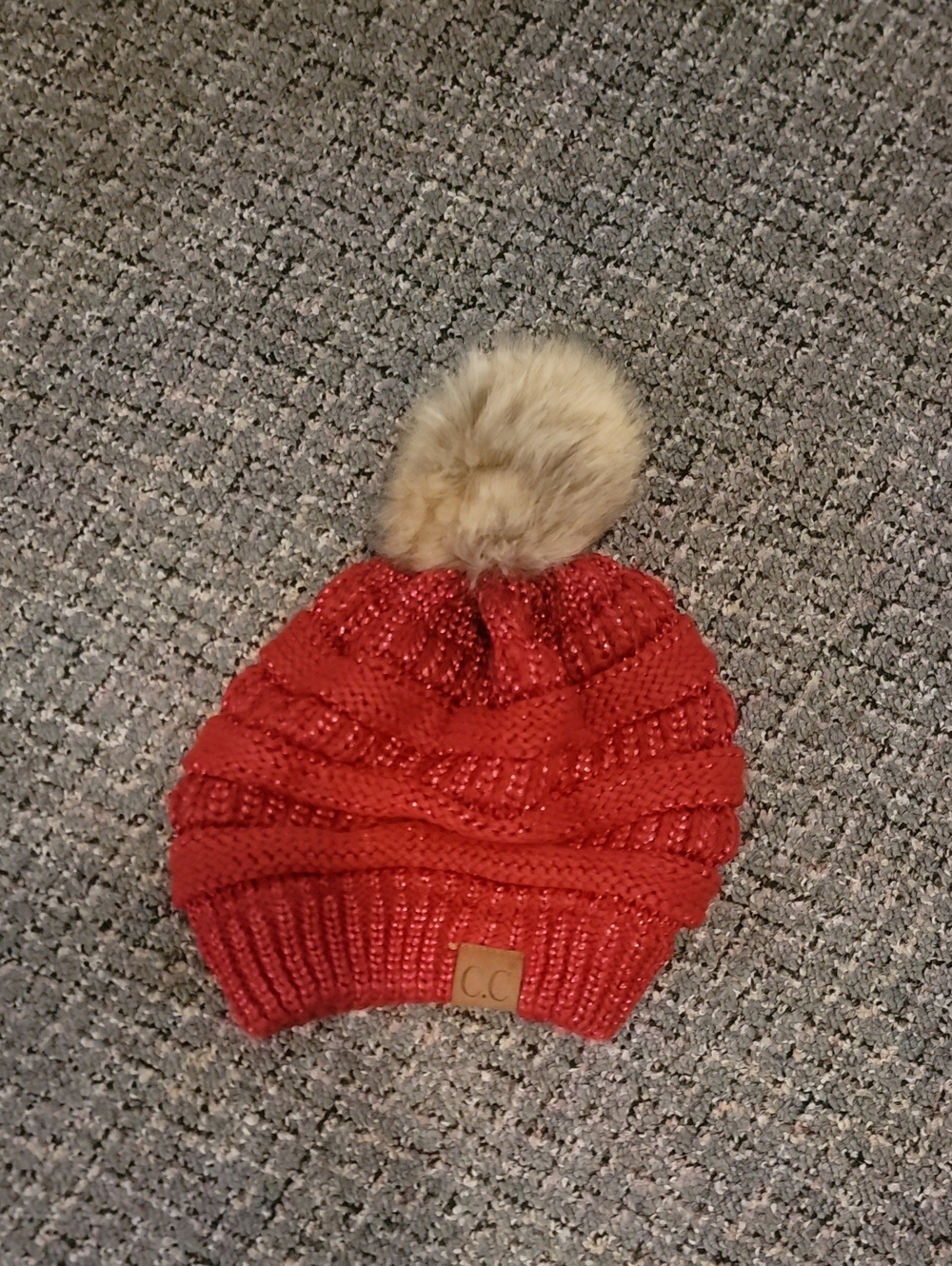 🍍3 For 35🍍CC Boutique Red Knit Pom-Pom Beanie